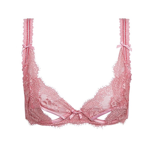 For Love And Lemons Shimmer Lace Bra Pink Medium NEW - Picture 4 of 5